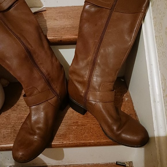 Bandolino Brown leather tall boots, horse riding boots, size 8.5m - Picture 2 of 6